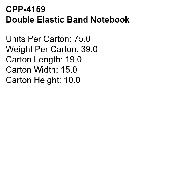DOUBLE ELASTIC BAND NOTEBOOK... from ASI 30208 A P Specialties / AP Specialties