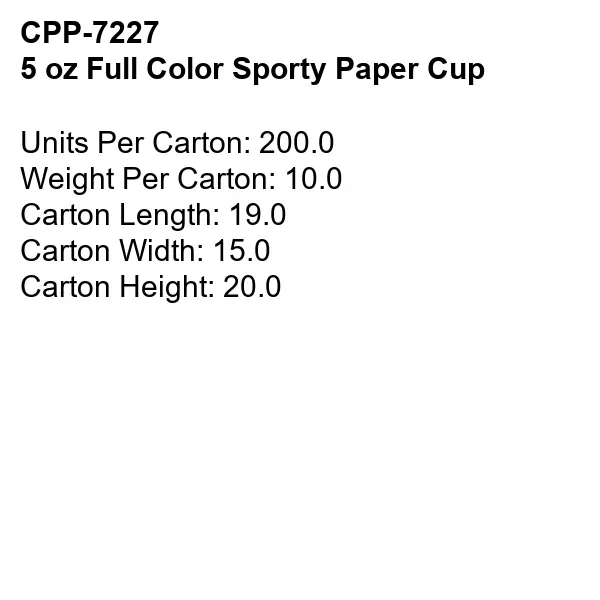 5 oz Full Color Sporty Paper Cup... from ASI 30208 A P Specialties / AP Specialties