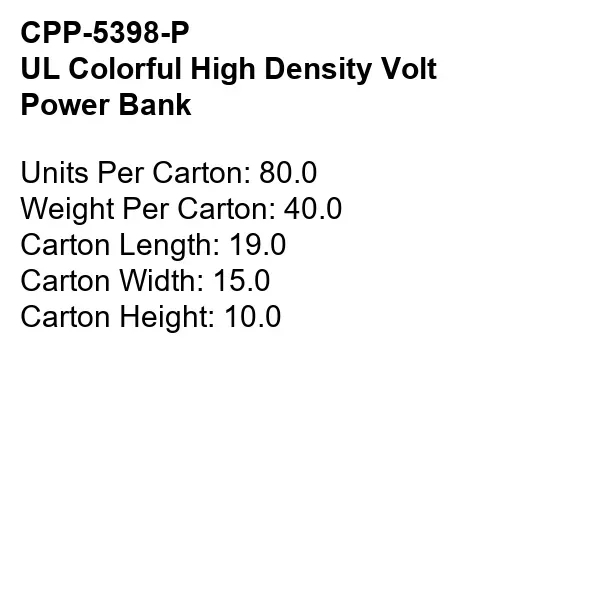 UL COLORFUL HIGH DENSITY RAV POWER BANK... from ASI 30208 A P Specialties / AP Specialties