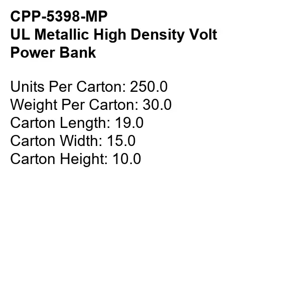 UL METALLIC HIGH DENSITY RAV POWER BANK... from ASI 30208 A P Specialties / AP Specialties