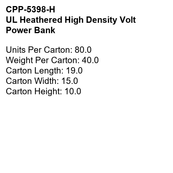 UL HEATHER HIGH DENSITY RAV POWER BANK... from ASI 30208 A P Specialties / AP Specialties