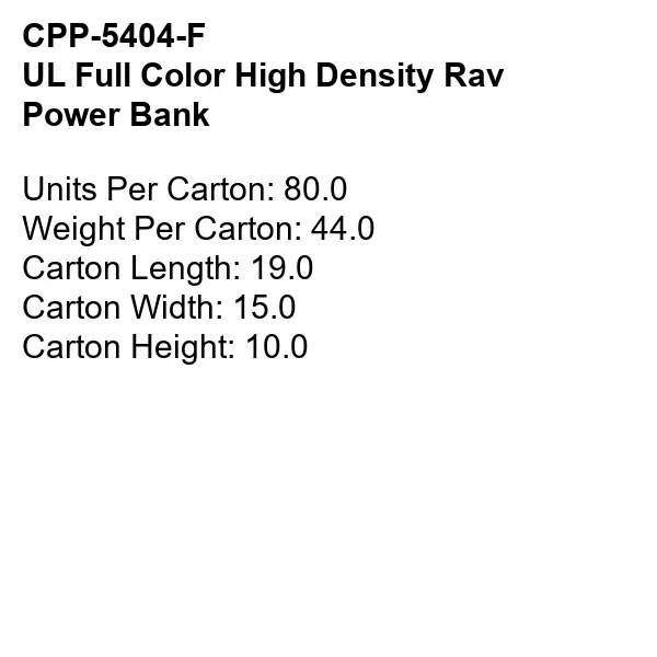 UL FULL COLOR HIGH DENSITY RAV POWER BANK... from ASI 30208 A P Specialties / AP Specialties