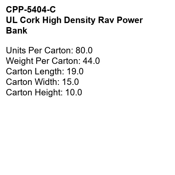 UL CORK HIGH DENSITY RAV POWER BANK... from ASI 30208 A P Specialties / AP Specialties