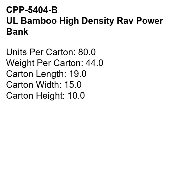 UL BAMBOO HIGH DENSITY RAV POWER BANK... from ASI 30208 A P Specialties / AP Specialties
