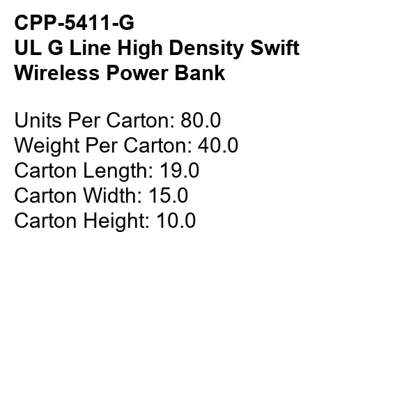 UL G LINE HIGH DENSITY SWIFT WIRELESS POWER BANK... from ASI 30208 A P Specialties / AP Specialties