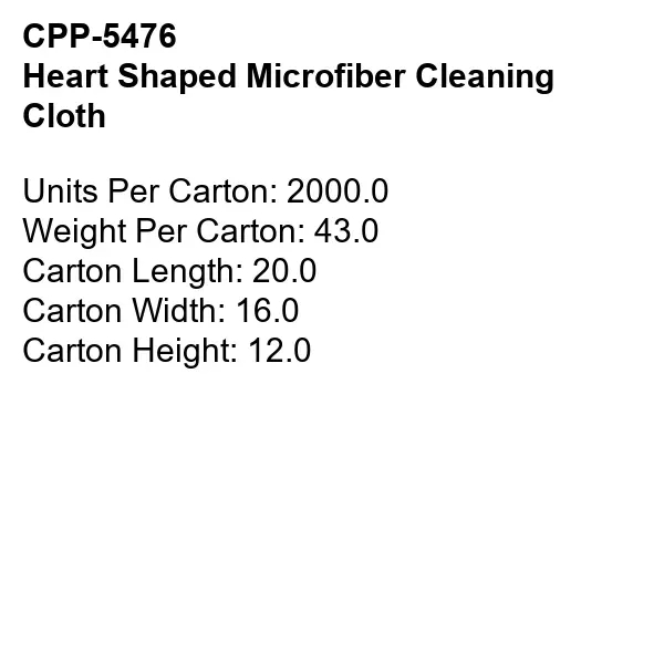 HEART SHAPED MICROFIBER CLEANING CLOTH... from ASI 30208 A P Specialties / AP Specialties