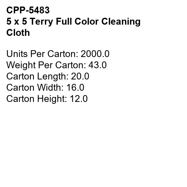 5 x 5 Terry Full Color Cleaning Cloth... from ASI 30208 A P Specialties / AP Specialties