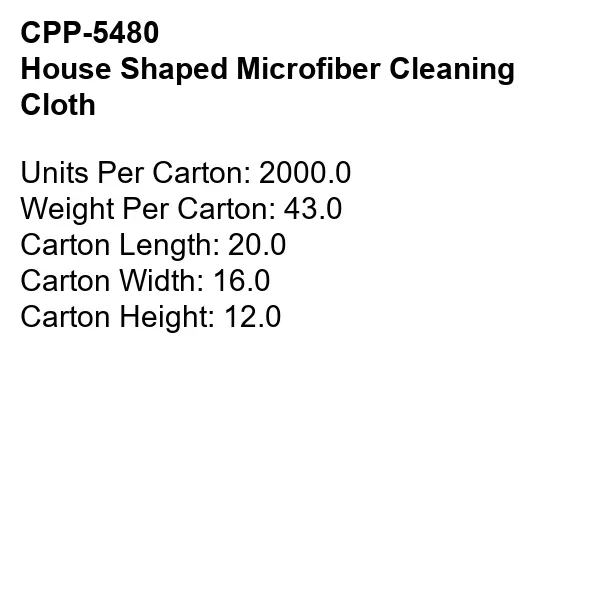 House Shaped Microfiber Cleaning Cloth... from ASI 30208 A P Specialties / AP Specialties