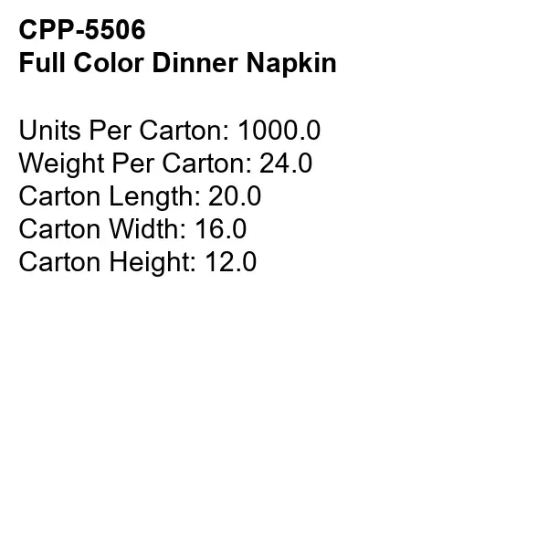 Full Color Dinner Napkin... from ASI 30208 A P Specialties / AP Specialties