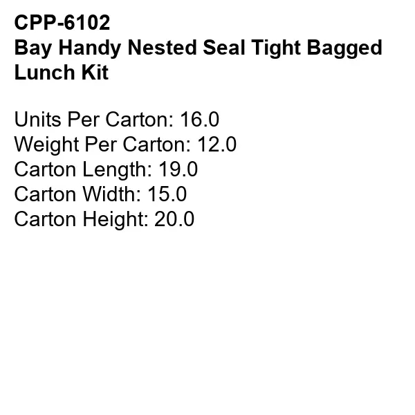 Bay Handy Nested Seal Tight Bagged Lunch Kit... from ASI 30208 A P Specialties / AP Specialties
