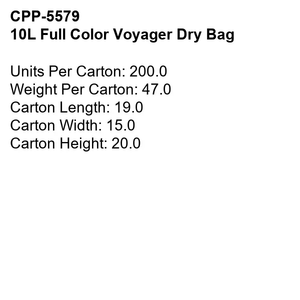 10 L Full Color Voyager Dry Bag... from ASI 30208 A P Specialties / AP Specialties