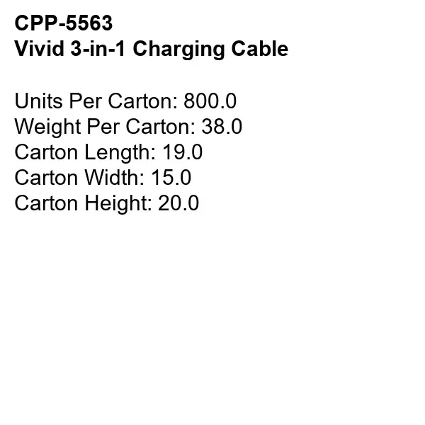 VIVID 3-IN-1 CHARGING CABLE... from ASI 30208 A P Specialties / AP Specialties