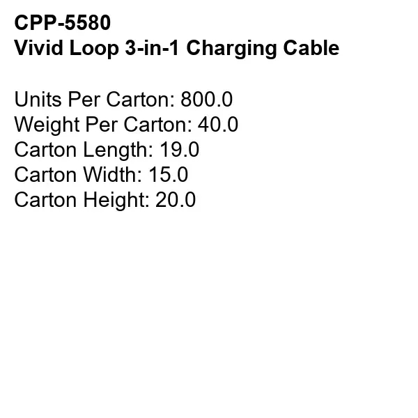 VIVID LOOP 3-IN-1 CHARGING CABLE... from ASI 30208 A P Specialties / AP Specialties