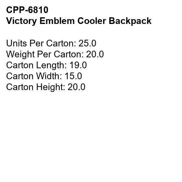 VICTORY EMBLEM COOLER BACKPACK... from ASI 30208 A P Specialties / AP Specialties