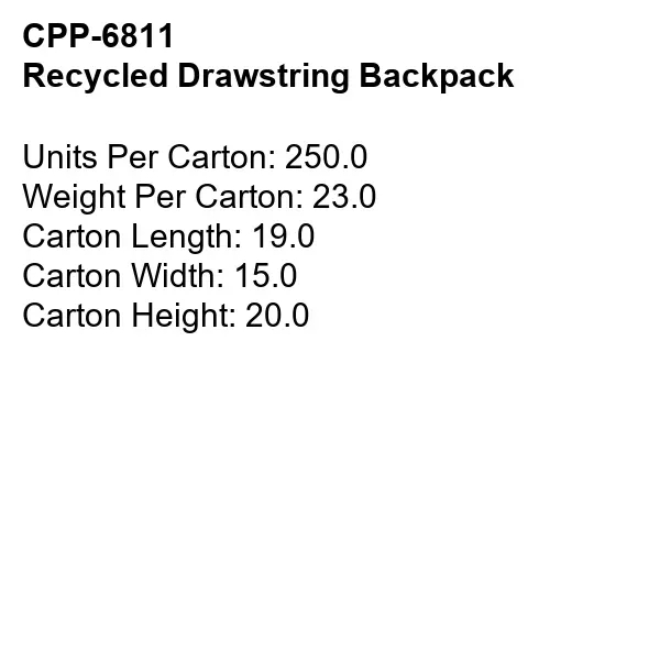 RECYCLED DRAWSTRING BACKPACK... from ASI 30208 A P Specialties / AP Specialties