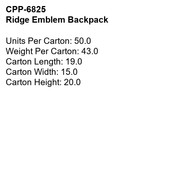 Ridge Emblem Backpack... from ASI 30208 A P Specialties / AP Specialties