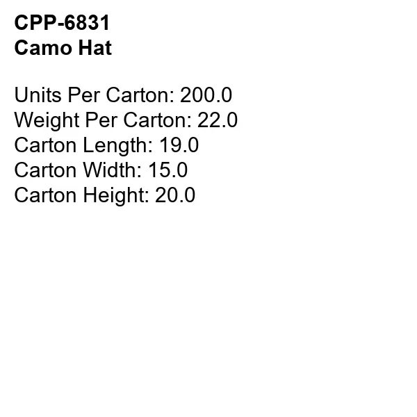 CAMO HAT... from ASI 30208 A P Specialties / AP Specialties