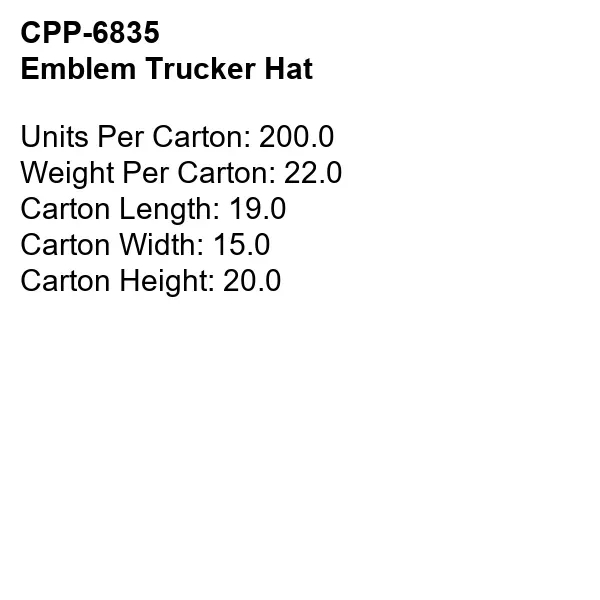 EMBLEM TRUCKER HAT... from ASI 30208 A P Specialties / AP Specialties