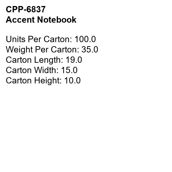 Accent Notebook... from ASI 30208 A P Specialties / AP Specialties