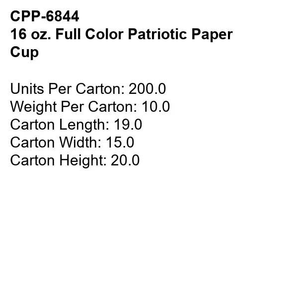 16 oz. Full Color Patriotic Paper Cup... from ASI 30208 A P Specialties / AP Specialties
