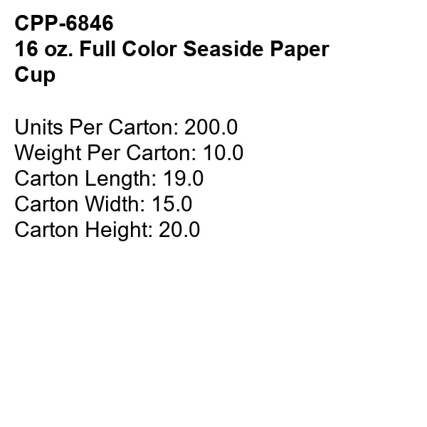 16 oz. Full Color Seaside Paper Cup... from ASI 30208 A P Specialties / AP Specialties