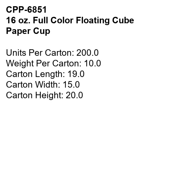 16 oz. Full Color Floating Cube Paper Cup... from ASI 30208 A P Specialties / AP Specialties