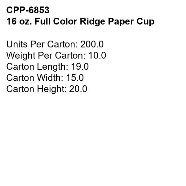 16 oz. Full Color Ridge Paper Cup... from ASI 30208 A P Specialties / AP Specialties