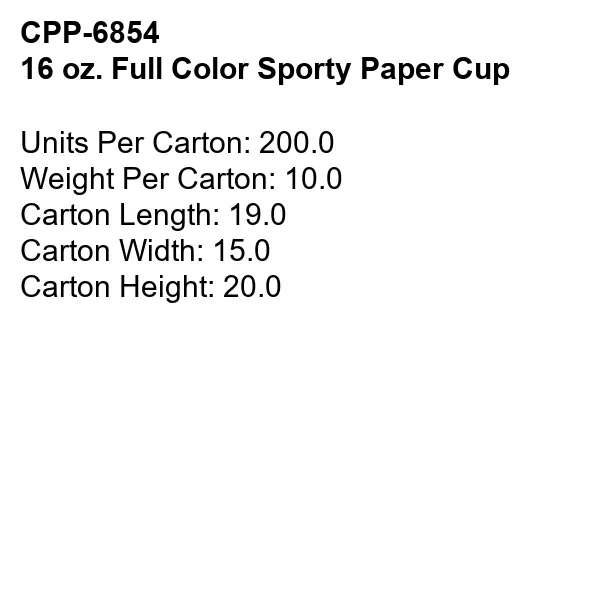 16 oz. Full Color Sporty Paper Cup... from ASI 30208 A P Specialties / AP Specialties