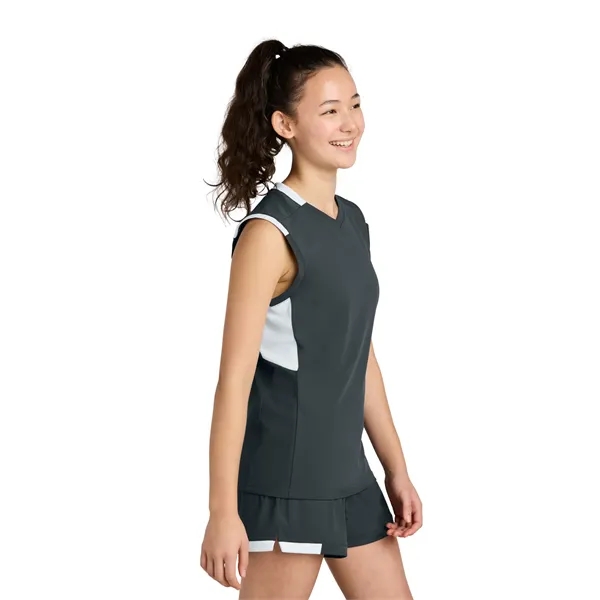 Sport-Tek Youth Club Sleeveless V-Neck... from ASI 84863 SanMar