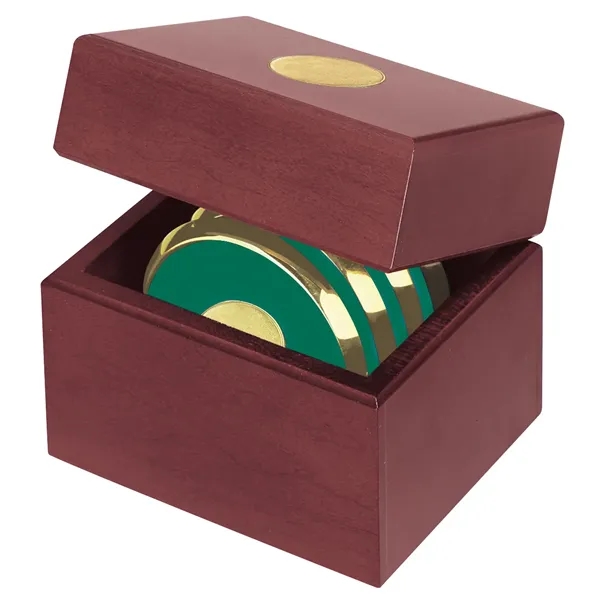 Four Coasters with Solid Cherry Chest... from ASI 40480 Koozie Group