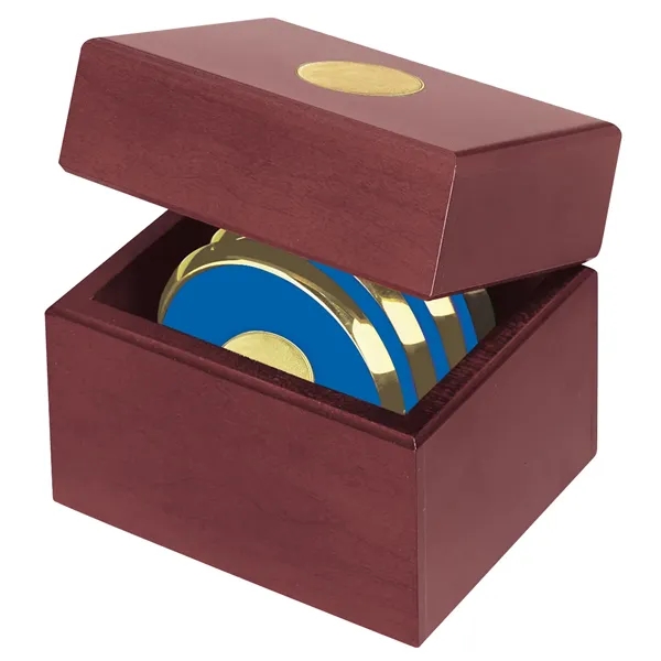 Four Coasters with Solid Cherry Chest... from ASI 40480 Koozie Group