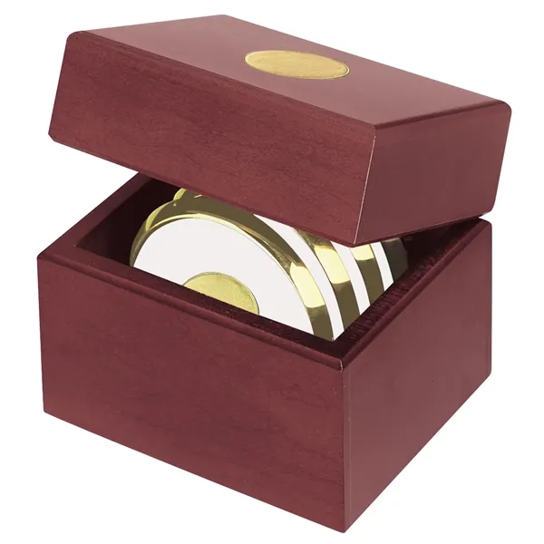 Four Coasters with Solid Cherry Chest... from ASI 40480 Koozie Group