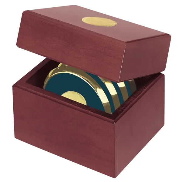 Four Coasters with Solid Cherry Chest... from ASI 40480 Koozie Group