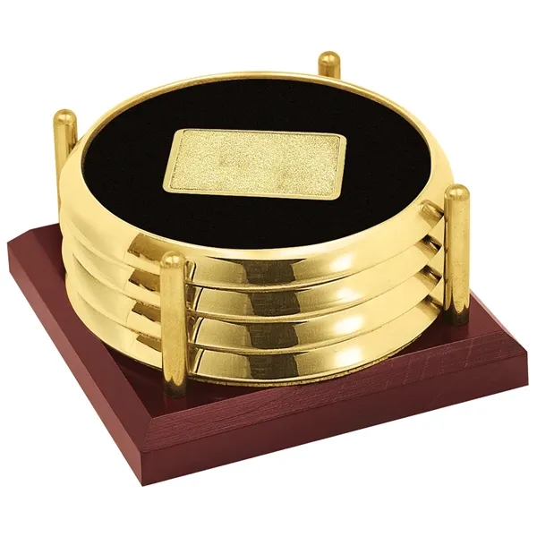 Four Coasters with Solid Cherry Tray... from ASI 40480 Koozie Group