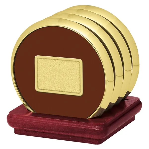 Four Coasters with Solid Cherry Stand... from ASI 40480 Koozie Group / Norwood