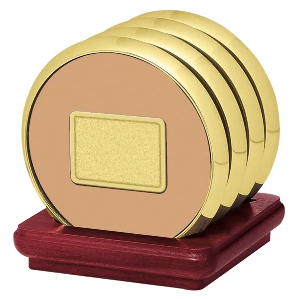 Four Coasters with Solid Cherry Stand... from ASI 40480 Koozie Group / Norwood