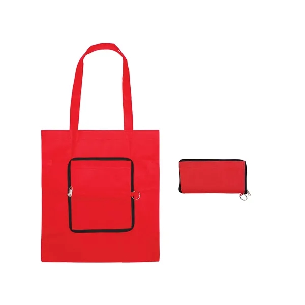 Foldable tote bag that zips into a slip pouch and includes... from ASI 34063 alphabroder