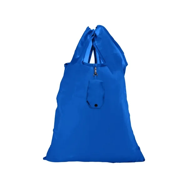 Reusable polyester grocery bag that folds into a storage pouch when... from ASI 34063 alphabroder