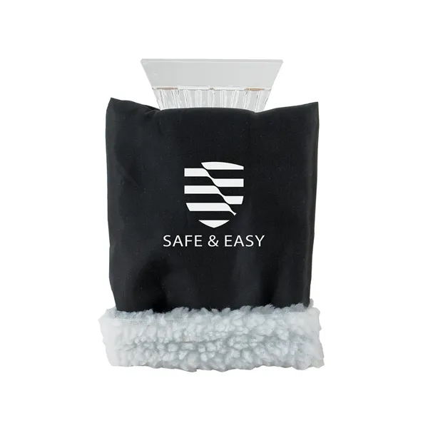 4 1/2" heavy duty plastic ice scraper with polyester hand mitten... from ASI 34063 alphabroder