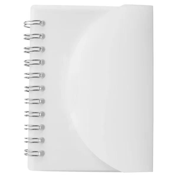 Small wire-bound notebook with flexible fold-over cover, tab-style closure and 60... from ASI 34063 alphabroder