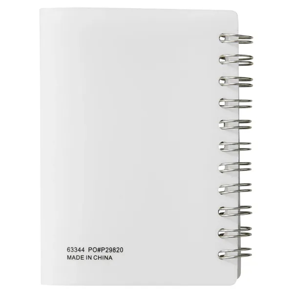 Small wire-bound notebook with flexible fold-over cover, tab-style closure and 60... from ASI 34063 alphabroder