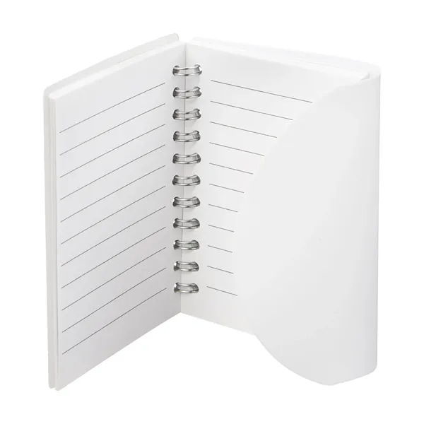 Small wire-bound notebook with flexible fold-over cover, tab-style closure and 60... from ASI 34063 alphabroder