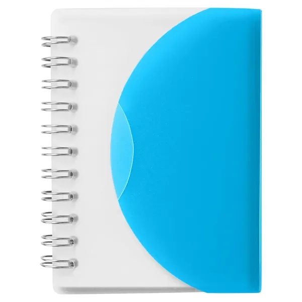 Small wire-bound notebook with flexible fold-over cover, tab-style closure and 60... from ASI 34063 alphabroder