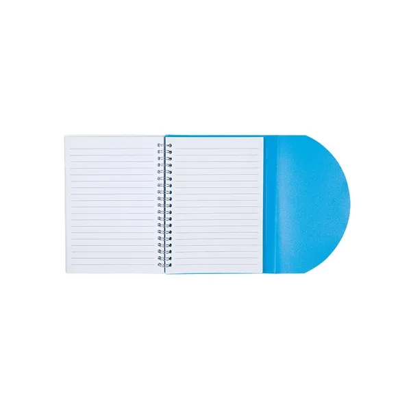 Small wire-bound notebook with flexible fold-over cover, tab-style closure and 60... from ASI 34063 alphabroder