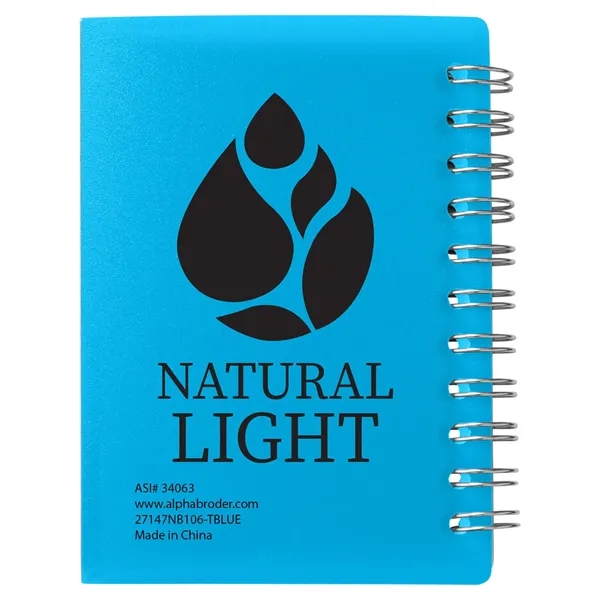 Small wire-bound notebook with flexible fold-over cover, tab-style closure and 60... from ASI 34063 alphabroder