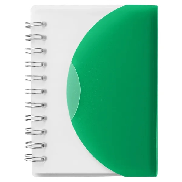 Small wire-bound notebook with flexible fold-over cover, tab-style closure and 60... from ASI 34063 alphabroder