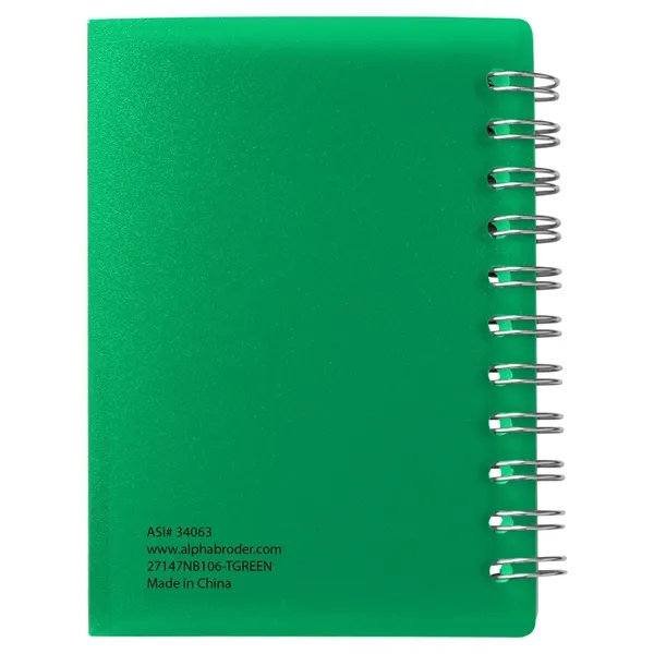 Small wire-bound notebook with flexible fold-over cover, tab-style closure and 60... from ASI 34063 alphabroder