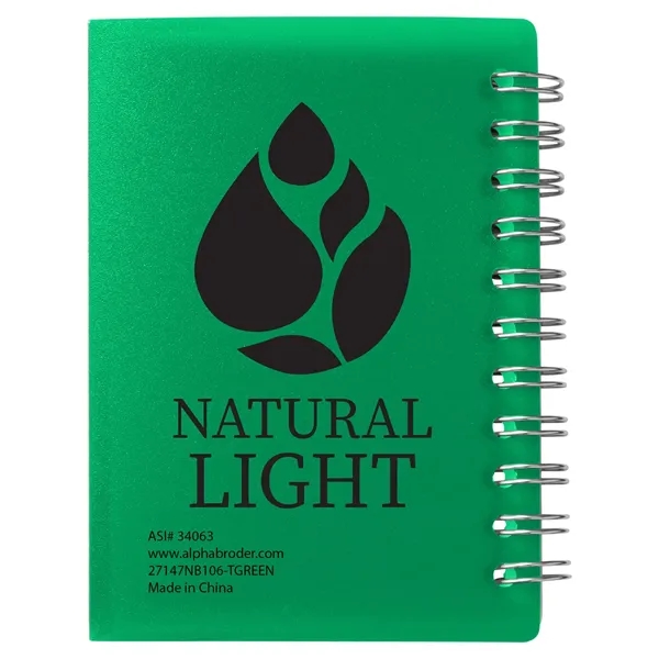 Small wire-bound notebook with flexible fold-over cover, tab-style closure and 60... from ASI 34063 alphabroder