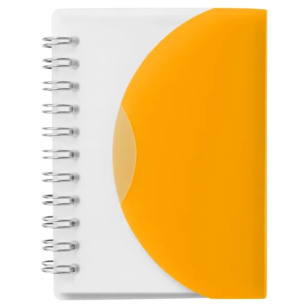 Small wire-bound notebook with flexible fold-over cover, tab-style closure and 60... from ASI 34063 alphabroder