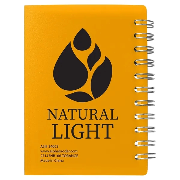 Small wire-bound notebook with flexible fold-over cover, tab-style closure and 60... from ASI 34063 alphabroder